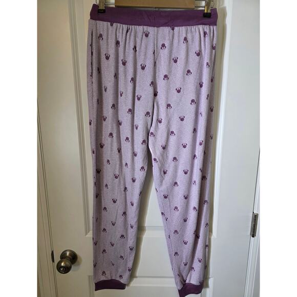 DISNEY Purple Heart Shape Full Length Warm Cozy Pajama Pants SZ M - Picture 2 of 8